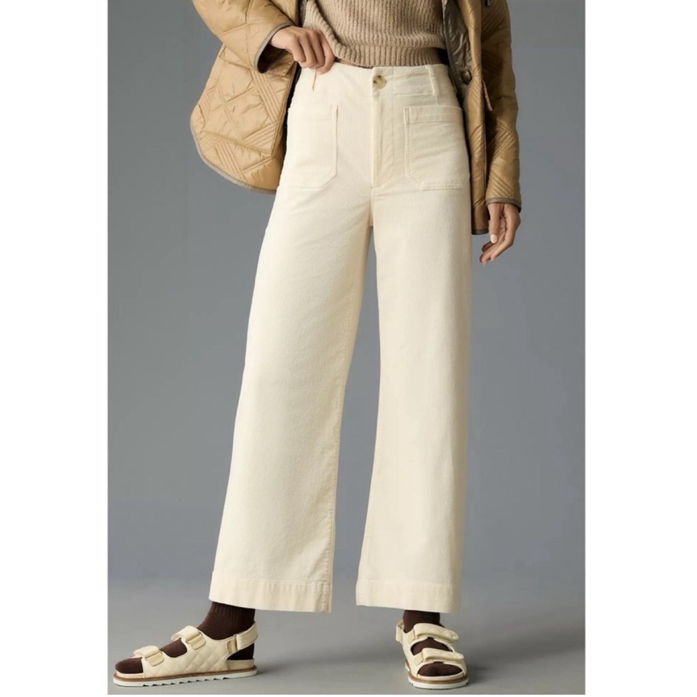 NWT Anthropologie Maeve Colette Crop Wide Leg Corduroy Pants - Picture 2 of 2